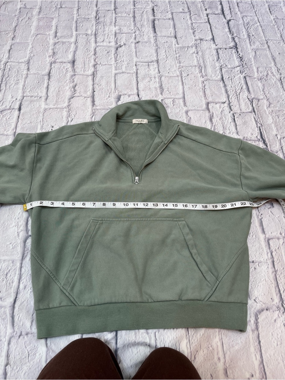 rag & bone light olive Green Half-Zip Pullover sweatshirt L - Picture 4 of 8
